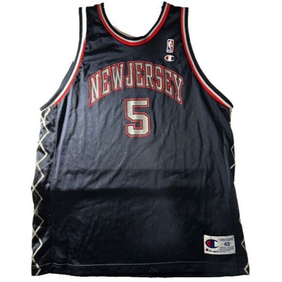 Vintage Champion NBA New Jersey Nets -#5 Jason Kidd Size 48- Navy Blue -EUC - Picture 2 of 8